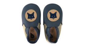 Bobux babyslofjes navy & beige fox loafer 