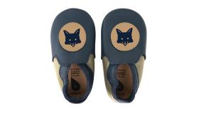 Bobux babyslofjes navy & beige fox loafer 