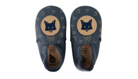 Bobux babyslofjes navy fox loafer print 