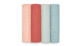 Aden + Anais Organic swaddle 4 pack Mother Earth natuurlijke kleuren