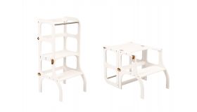 Ette Tete Leertoren Step'n Sit - Inklapbaar tot tafel en stoel - Wit met goude clips