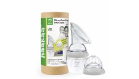 Haakaa Silicone borstkolf met flesspeen 160 ml Grijs 3e generatie
