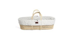 The Little Green Sheep Quilted Moses Basket Dove