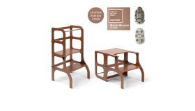 Ette Tete Leertoren Step'n Sit - Inklapbaar tot tafel en stoel - Mocha Mousse 