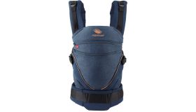 Manduca Baby Draagzak XT Cotton denimblue-toffee - ergonomisch vanaf geboorte - voorkant