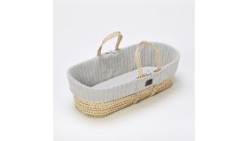 The Little Green sheep Organic Knit Moses Basket Set Dove