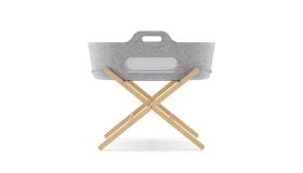 Snuz SnuzBaskit Light Grey Moses Basket & Natural Standaard 