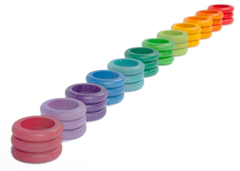 Vrijlating royalty oppervlakkig Grapat Houten Speelgoed 36 x Ringen (12 kleuren)