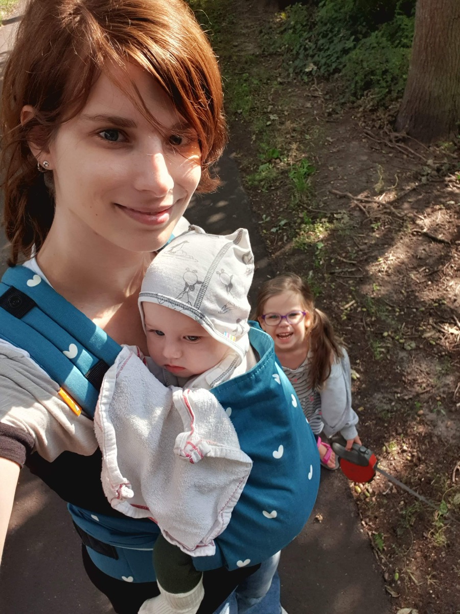 Tula half buckle playdate
